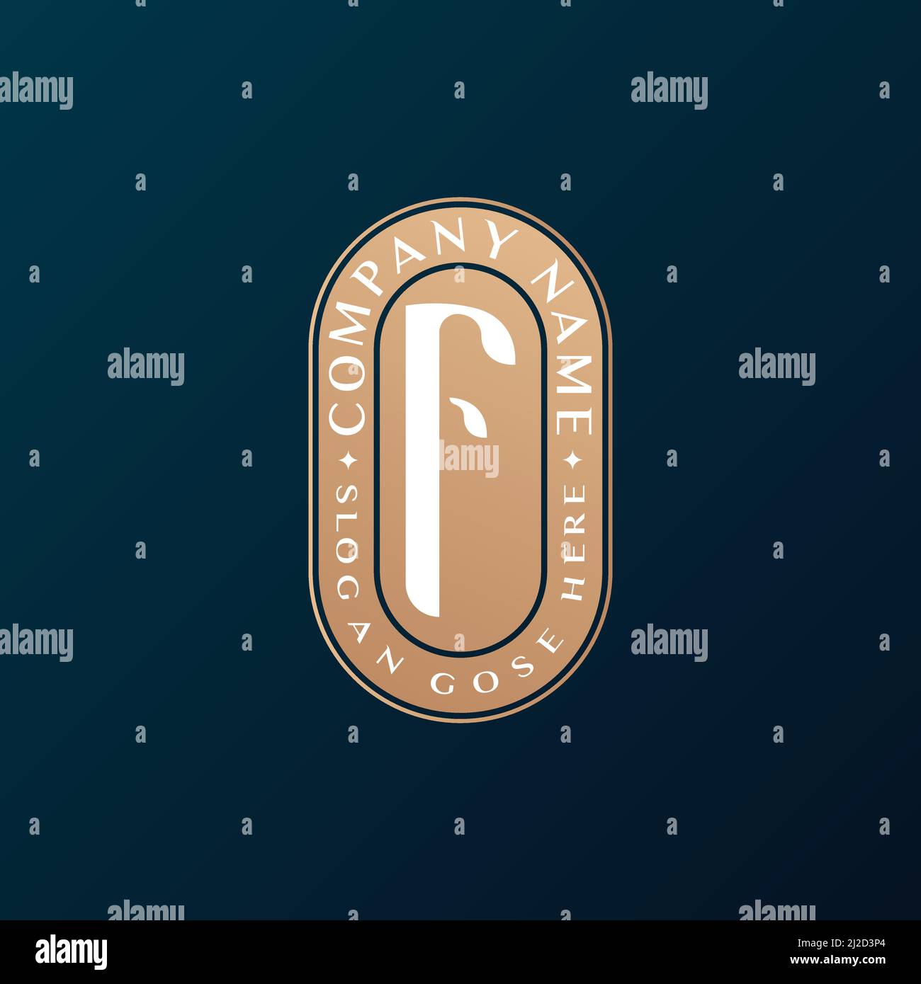 Abstrait Emblem Premium luxe identité d'entreprise élégant lettre F logo design Illustration de Vecteur