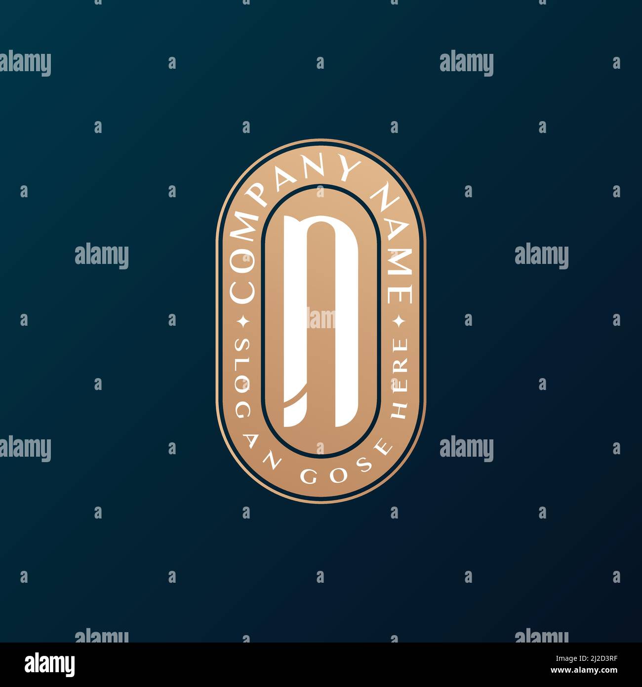 Abstrait Emblem Premium luxe identité d'entreprise élégant lettre N logo design Illustration de Vecteur