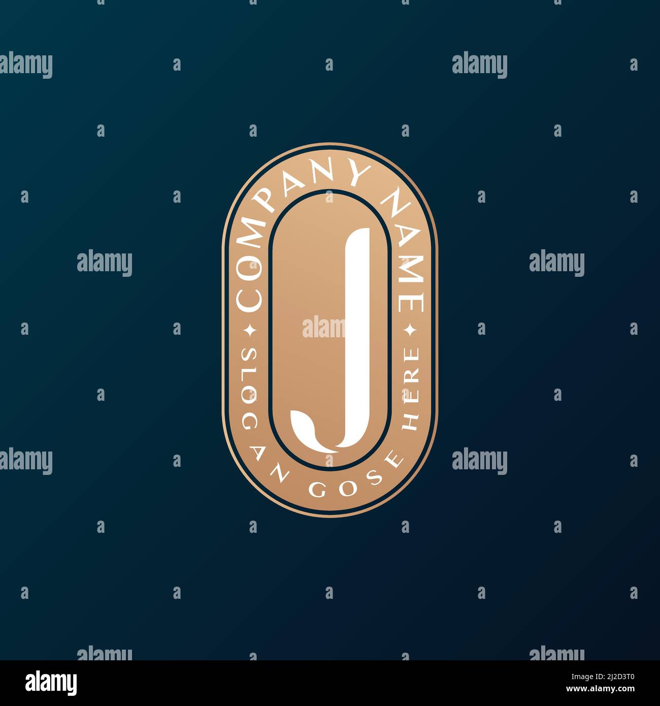 Abstrait Emblem Premium luxe identité d'entreprise élégante lettre J logo design Illustration de Vecteur