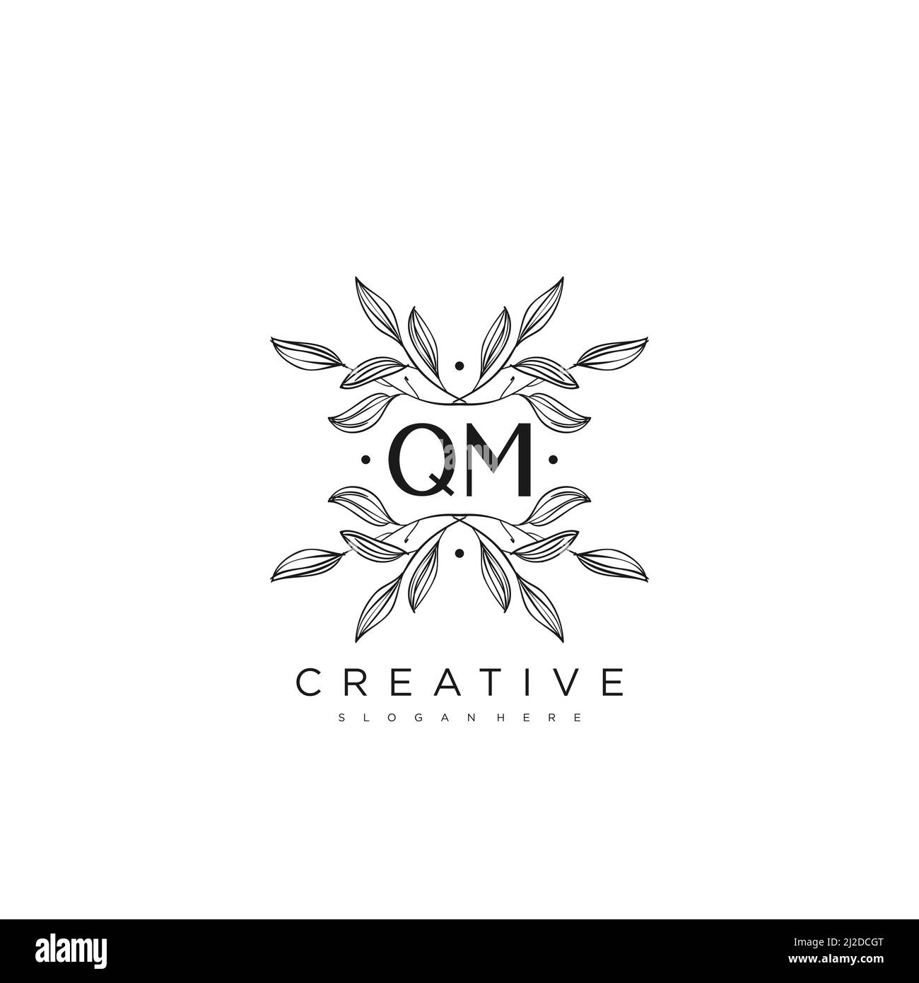 QM initial lettre Flower logo Template Vector Premium Vector Illustration de Vecteur