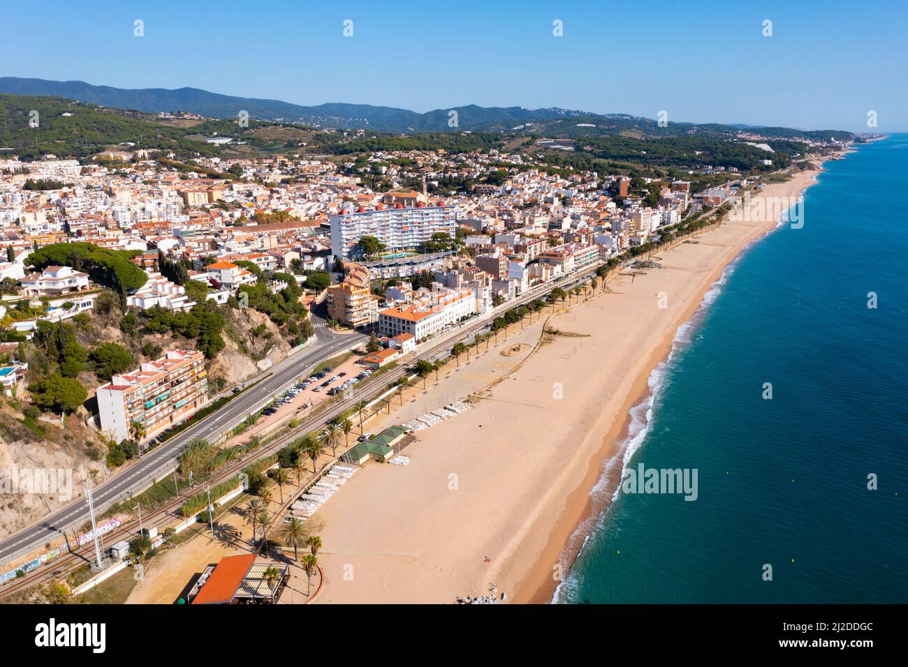 Vue panoramique sur Canet de Mar, Espagne Banque D'Images