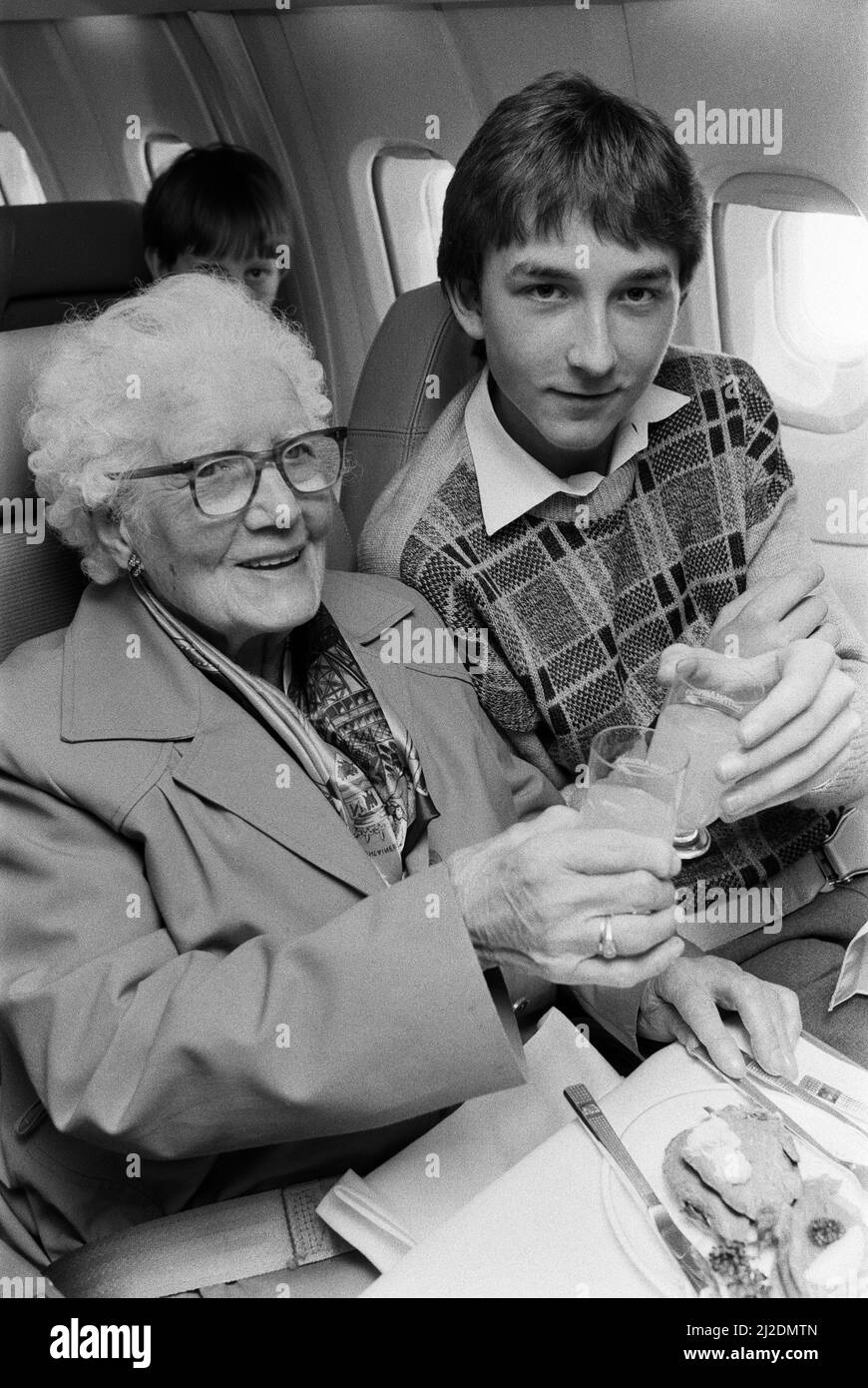 Passagers en Concorde. 2nd avril 1986. Banque D'Images