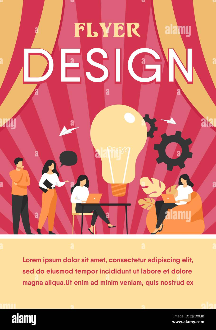 Réunion d'équipe d'affaires dans un bureau ou un espace de travail conjoint. Collègues assis à leur bureau, travaillant avec un ordinateur, discutant ensemble des idées du projet. Peut être Illustration de Vecteur