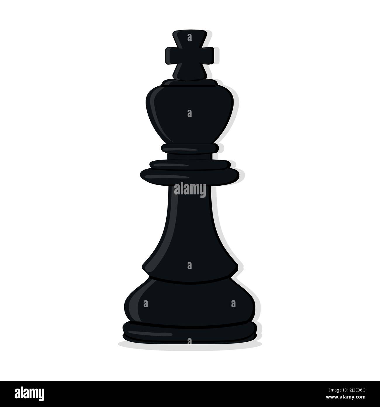 Illustration vectorielle isolée de pièce d'échecs noire sur fond blanc Illustration de Vecteur