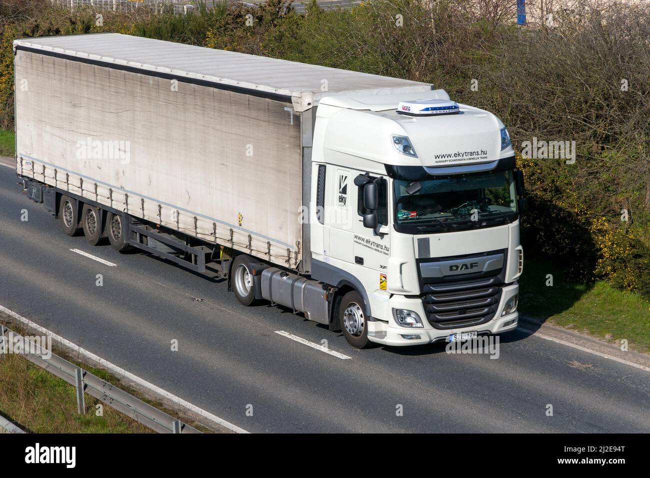 DAF Ekytrans, véhicule lourd, A12, Suffolk, Angleterre, Royaume-Uni Banque D'Images DAF Ekytrans, véhicule lourd, A12, Suffolk, Angleterre, Royaume-Uni Banque D'Images