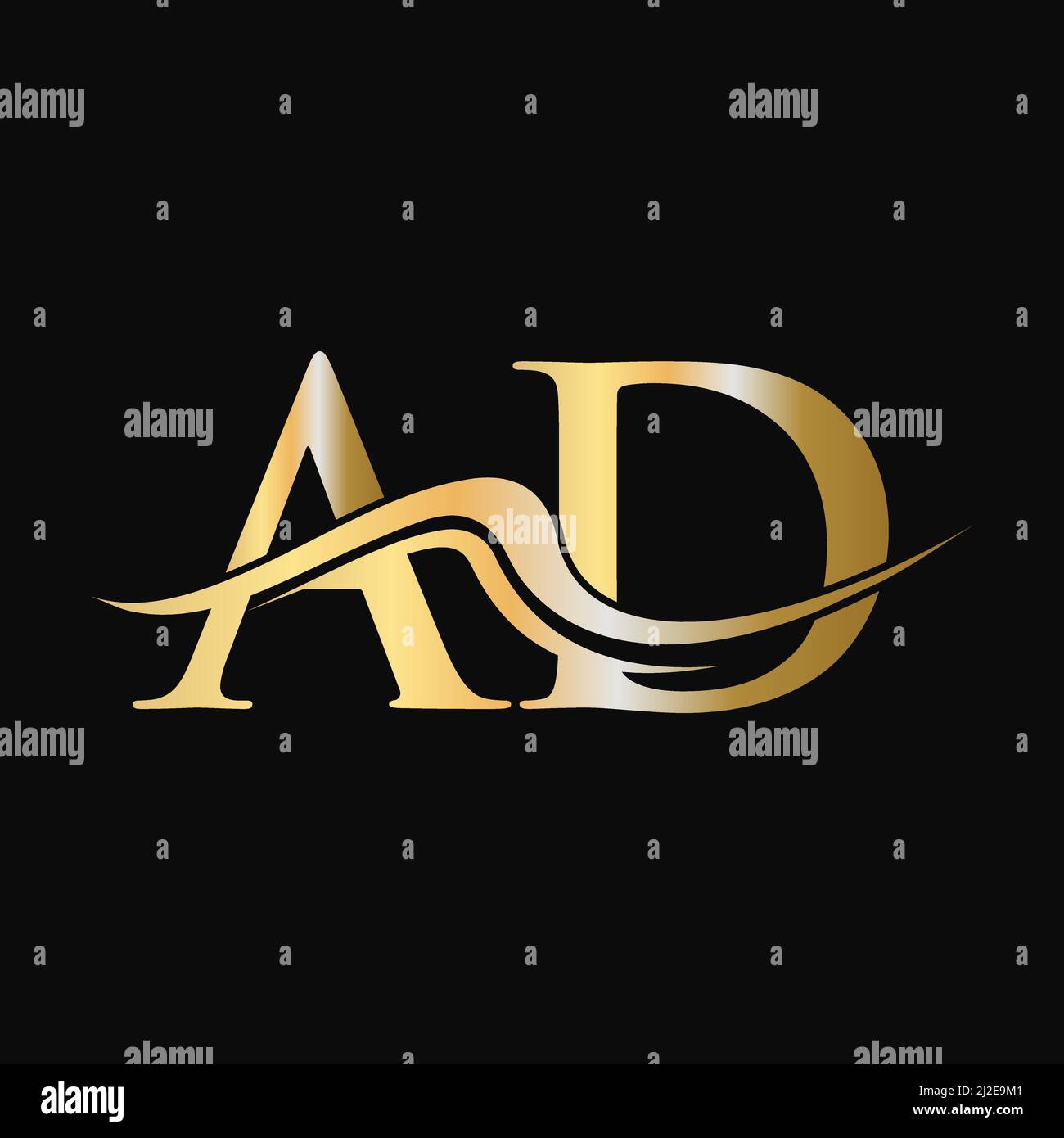 Logo de la lettre AD. Modèle de logotype AD initial. LOGO de l'entreprise et de l'ENTREPRISE AD Monogram Illustration de Vecteur