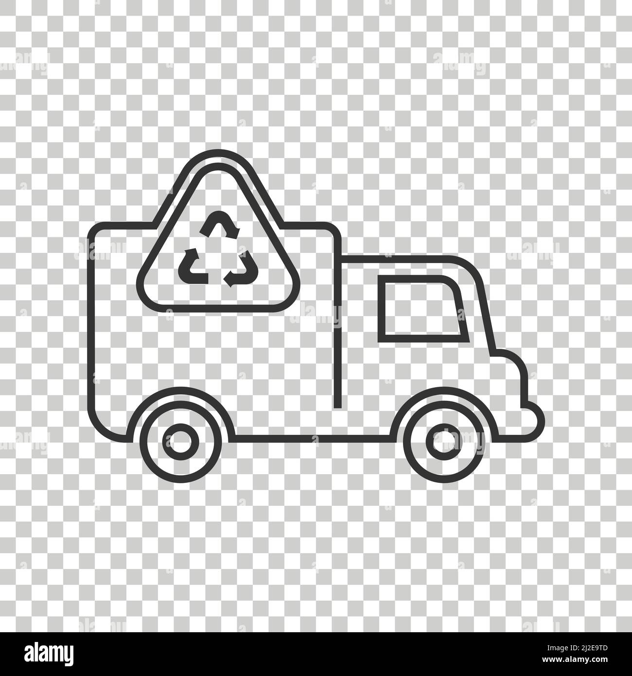 Icône de camion à ordures en style plat.Recyclez l'illustration vectorielle sur un arrière-plan blanc isolé.Concept commercial de la signalisation de déchets. Illustration de Vecteur