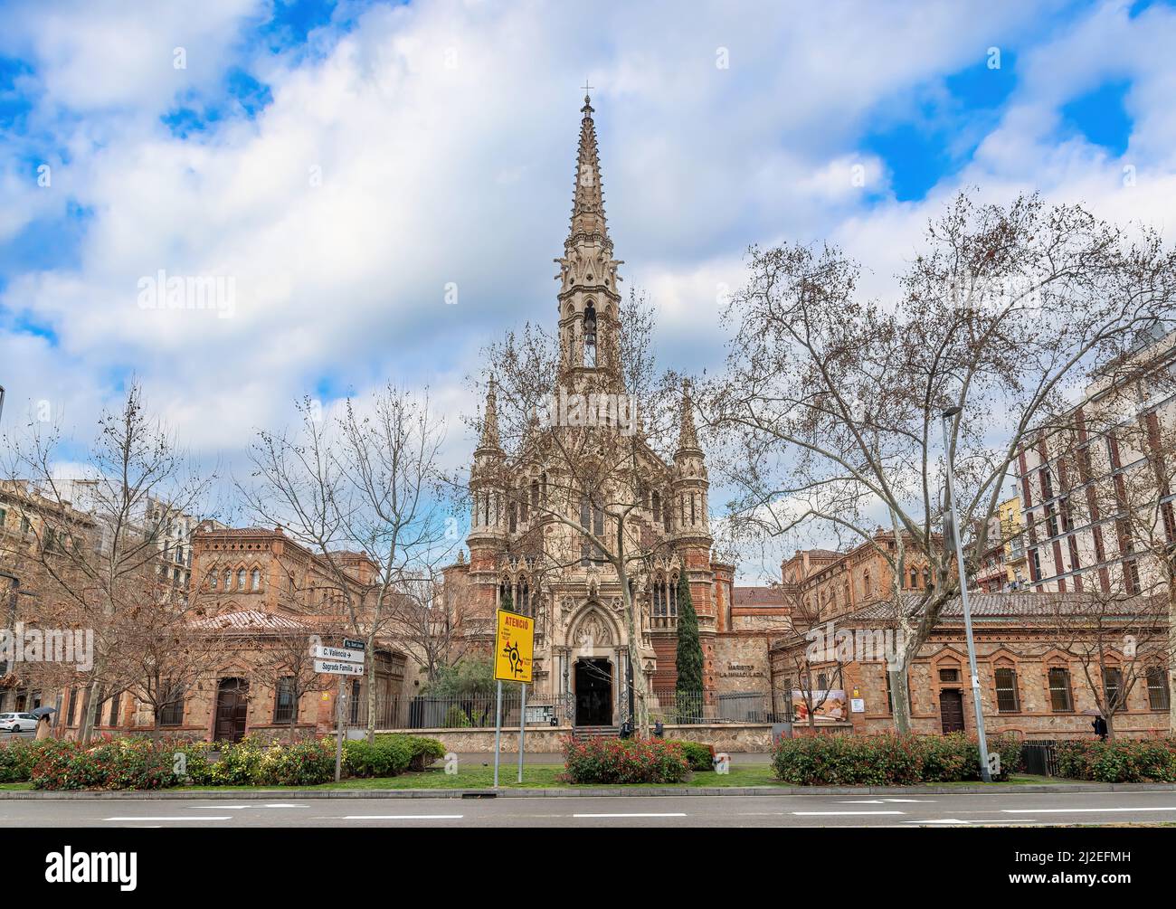 Barcelone, Espagne. Église catholique Parroquia de Sant Francesc de Sales Banque D'Images