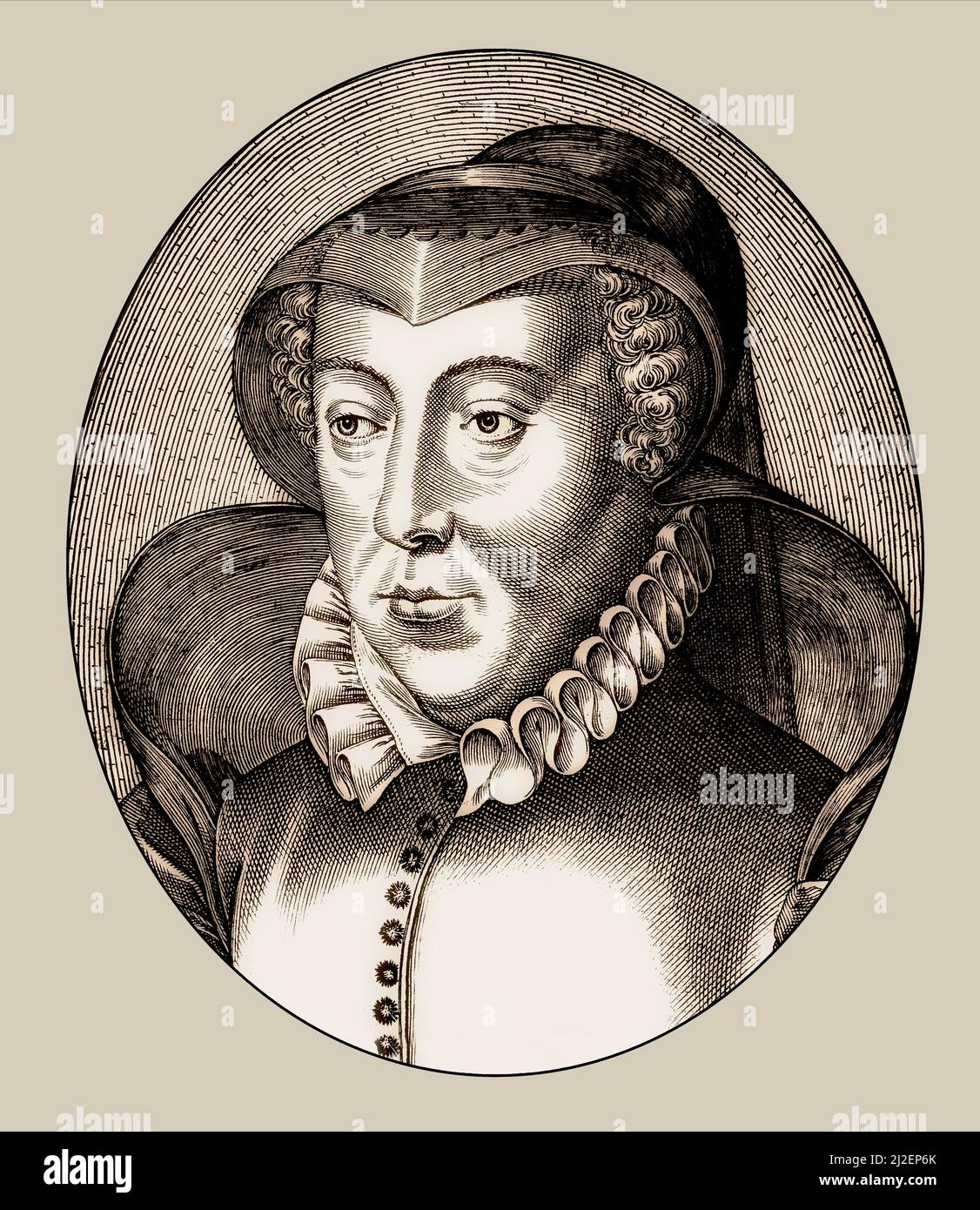 Catherine de' Medici, 1519 – 1589, une noble italienne, Reine consort de France Banque D'Images