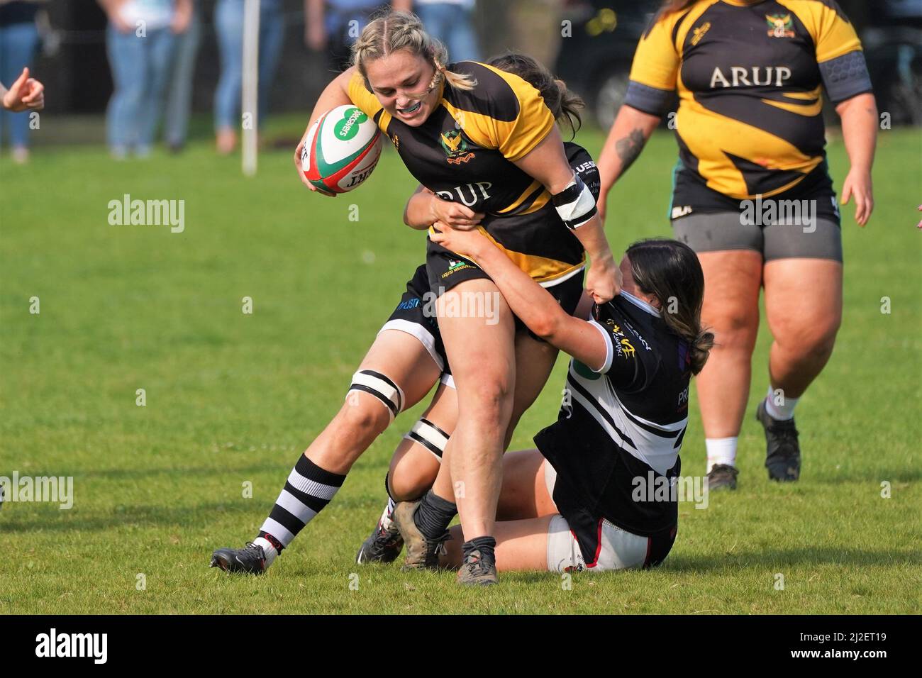 Jenni Scoble (équipe féminine du pays de Galles) en action pour Llandaff Nord Banque D'Images