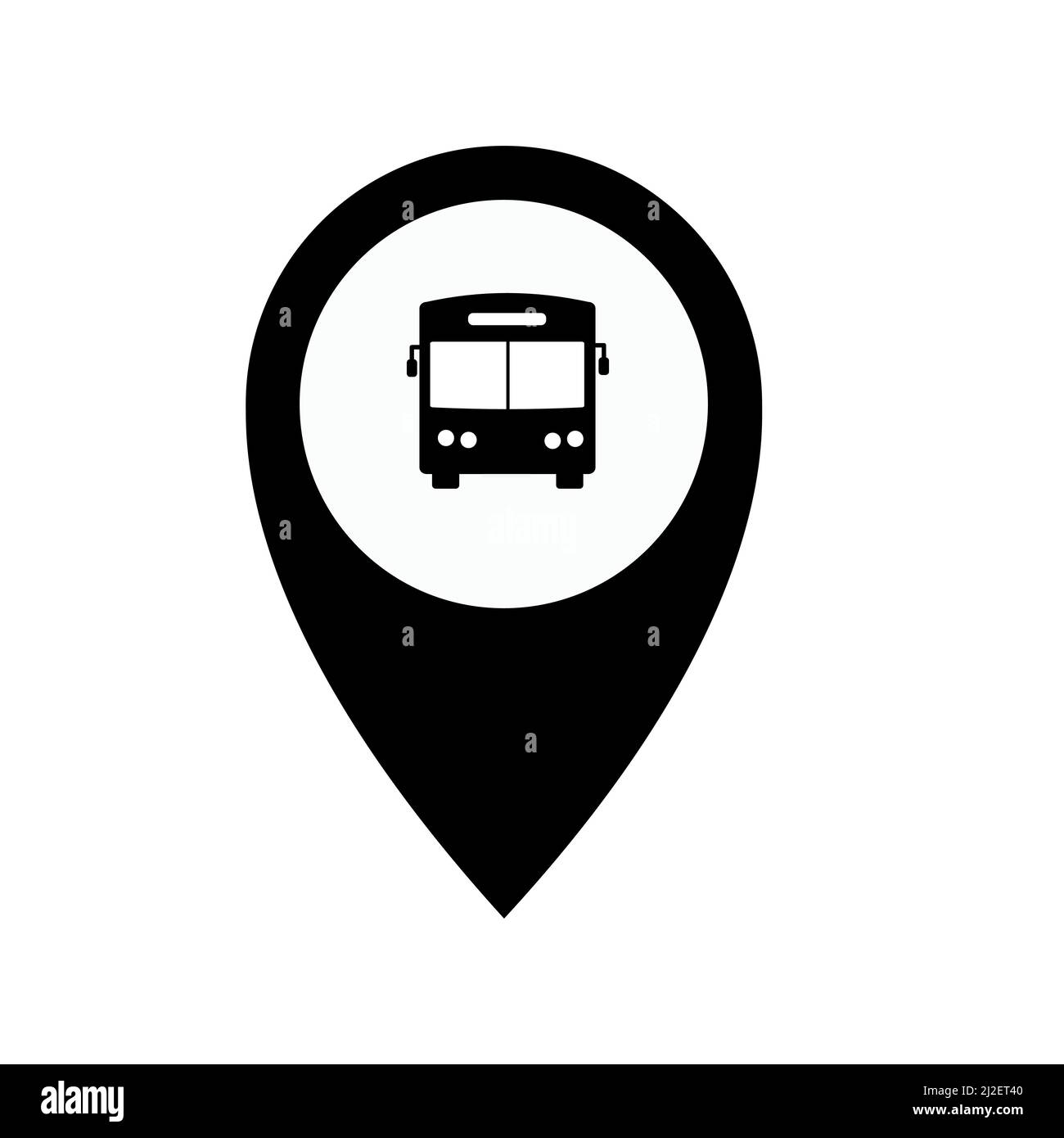 Pointeur de carte avec icône de bus, icône de pointeur d'arrêt de bus Illustration de Vecteur