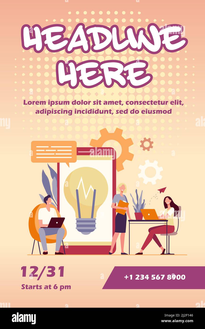 Réunions d'affaires dans un espace de travail commun. L'équipe d'affaires partage des idées et discute du projet. Pour le lieu de travail, la communication, le brainstorming, la coopération Illustration de Vecteur