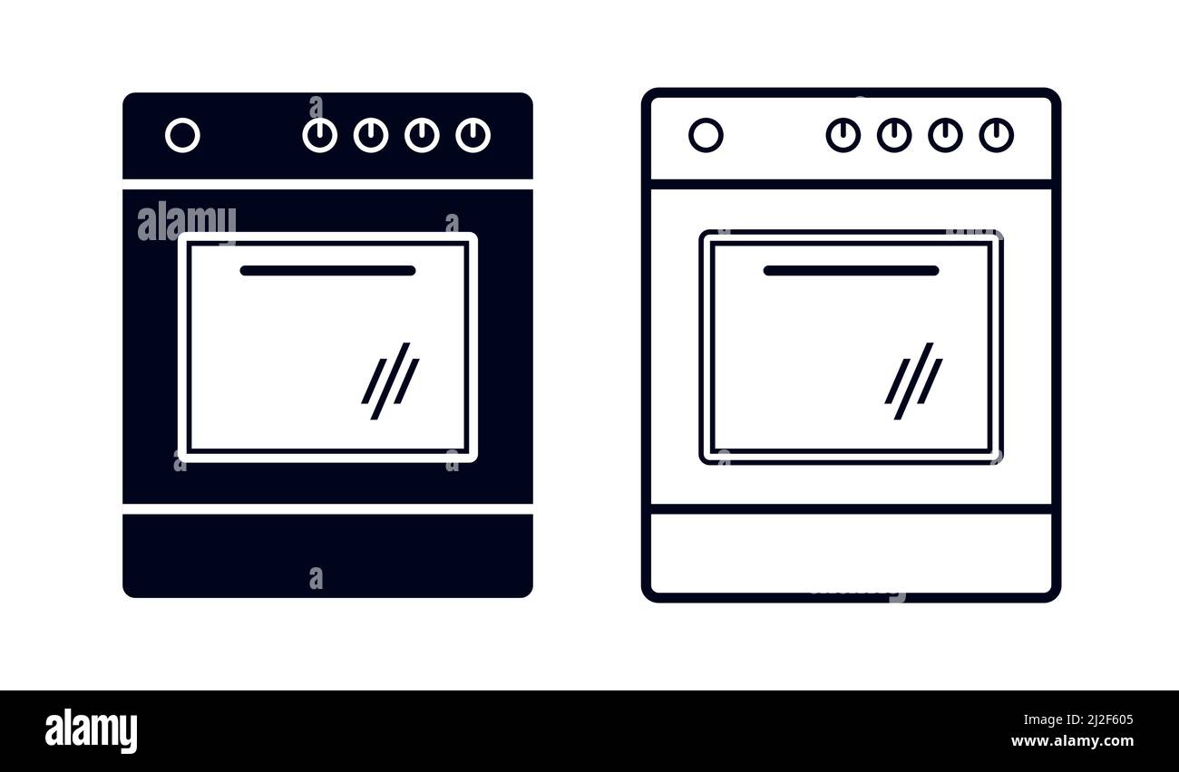 Cuisine moderne four ou cuisinière symbole illustration vectorielle icône Illustration de Vecteur