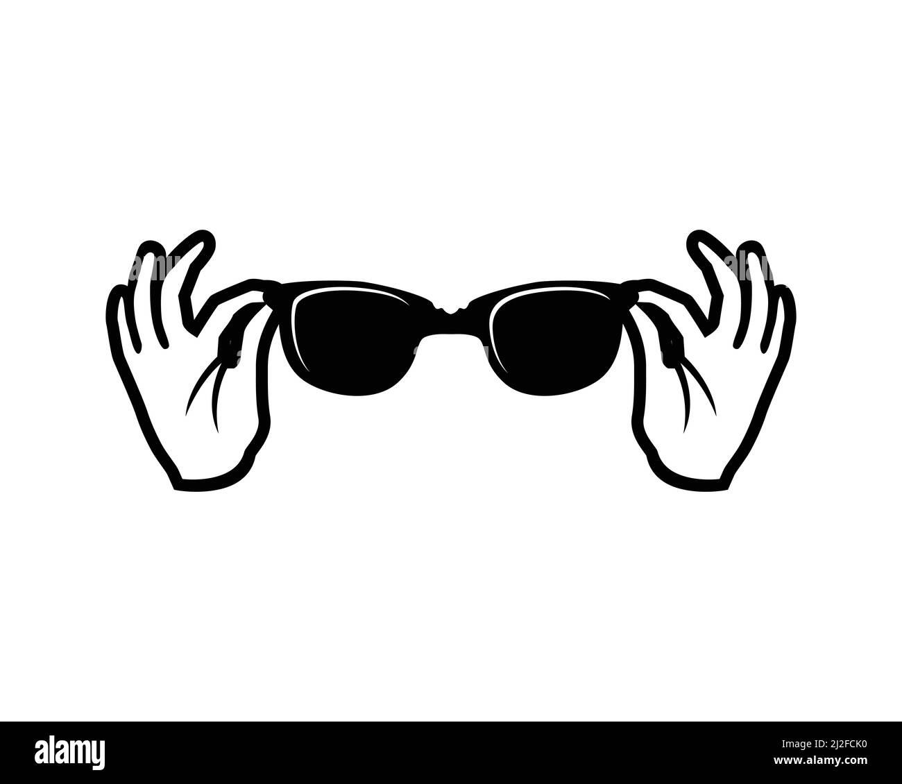 Geste élégant et élégant avec les lunettes Silhouette Vector Illustration de Vecteur