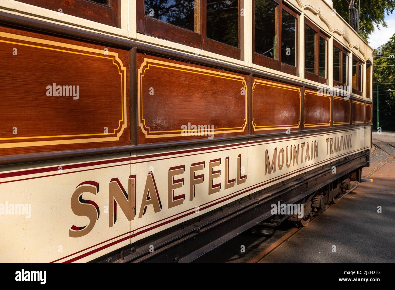 Tramway de la montagne Snaefell, île de Man Banque D'Images