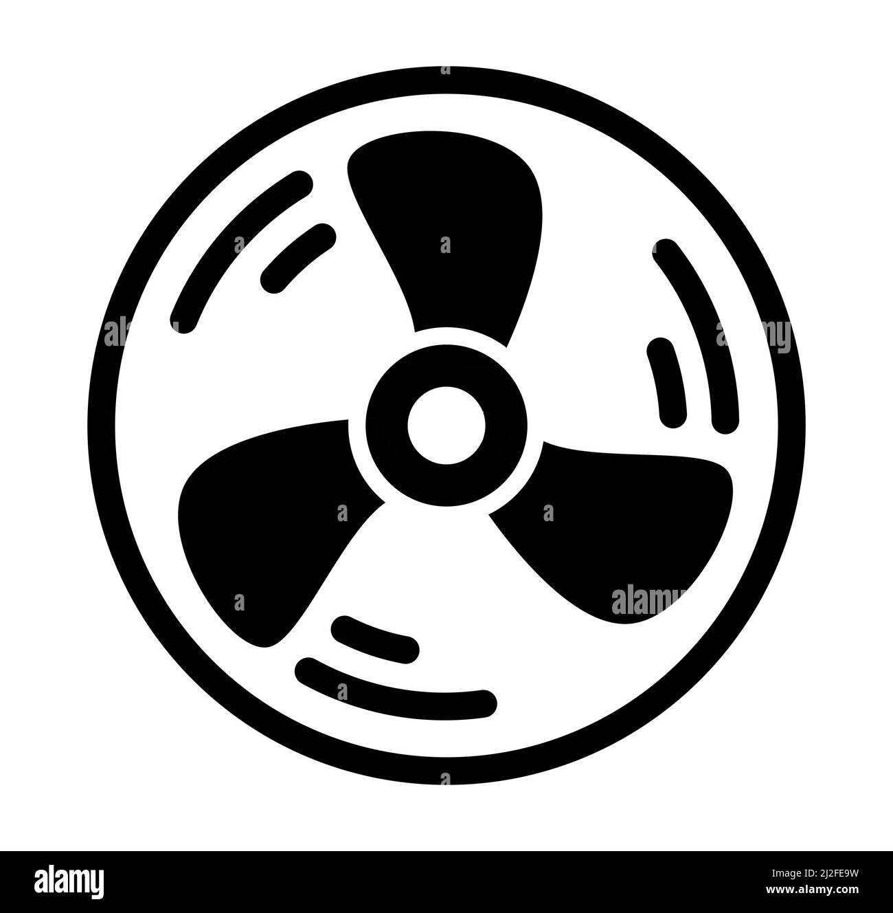 Symbole de l'hélice du navire ou du système de refroidissement du ventilateur icône d'illustration vectorielle Illustration de Vecteur