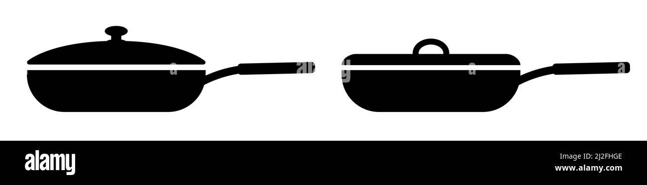 Symboles de casserole équipement de cuisine vecteur illustration ensemble d'icônes Illustration de Vecteur