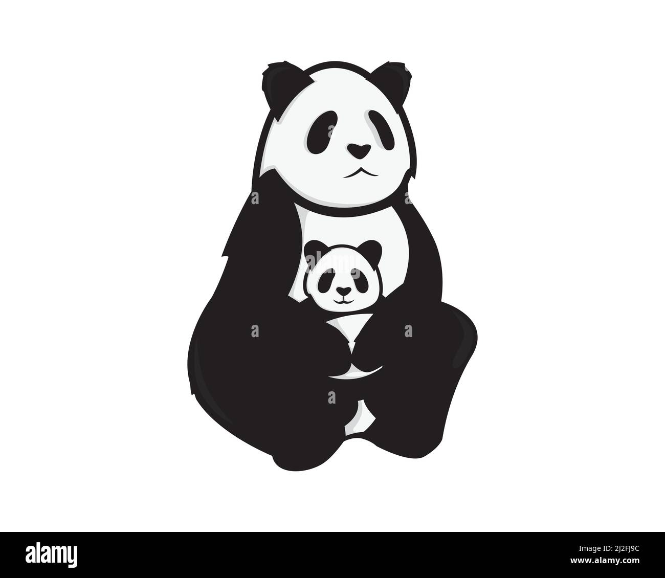 Panda maman et bébé Illustration Vector Illustration de Vecteur