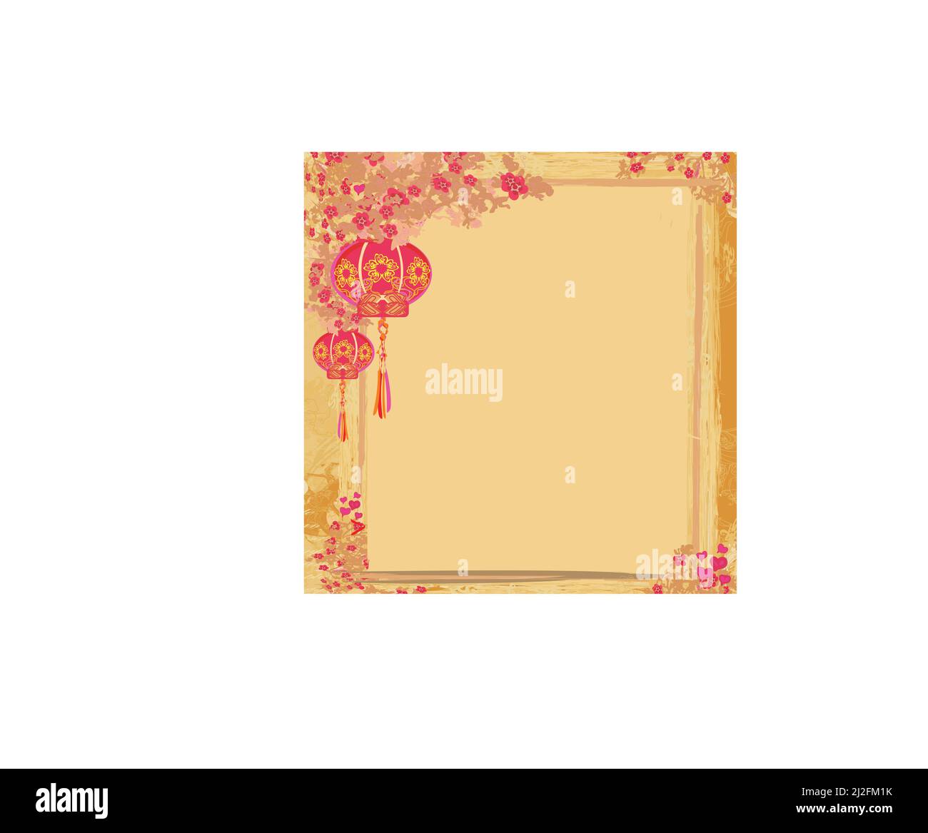 Lanternes vous apportera la paix et bonne chance à la prière au cours de la fête du Nouvel An chinois Illustration de Vecteur