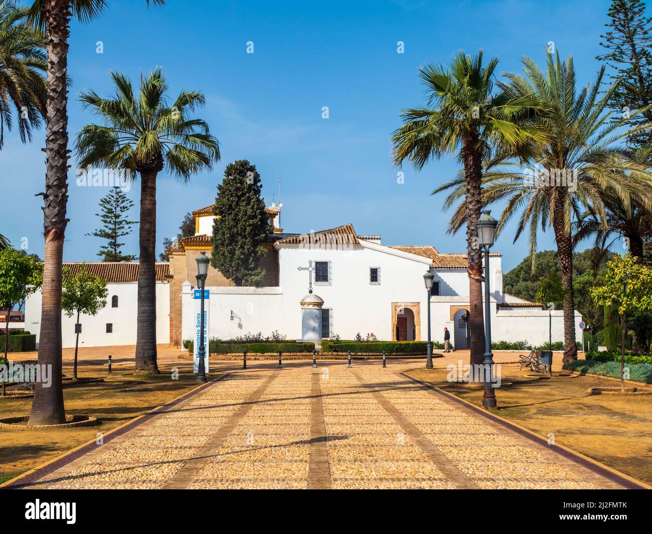 Façade du monastère de Santa Maria de la Rábida à Huelva Banque D'Images