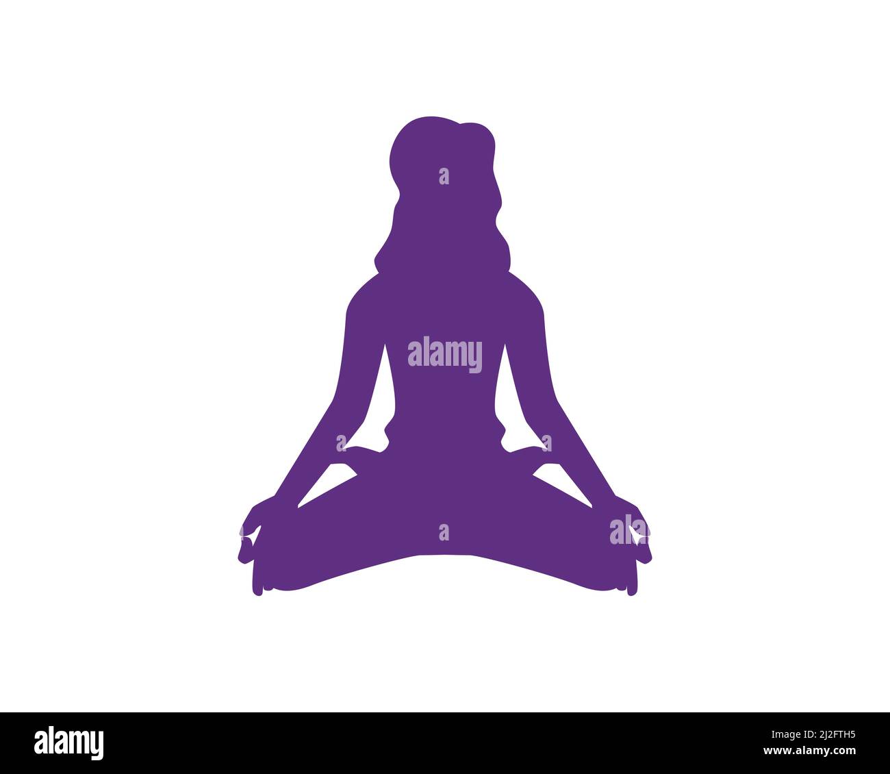 Une jeune fille pratiquant le yoga avec position assise Silhouette Vector Illustration de Vecteur