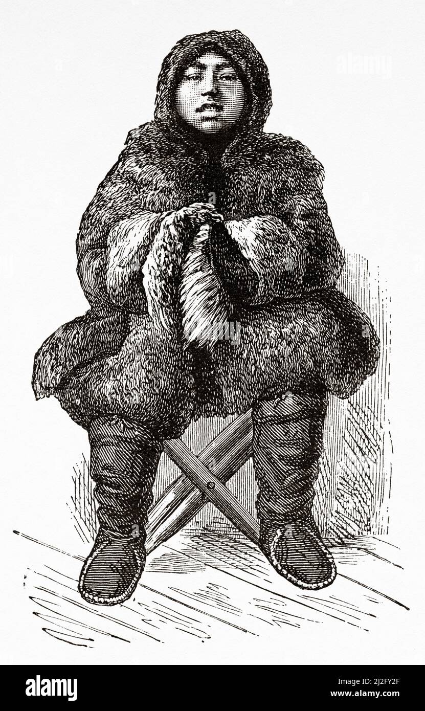 Reitinacka équipage de la SS Vega. Arctique, Russie. Le voyage de la Vega à travers l'Asie et l'Europe par Adolf Erik Nordenskiold 1879-1880, le Tour du monde 1882 Banque D'Images