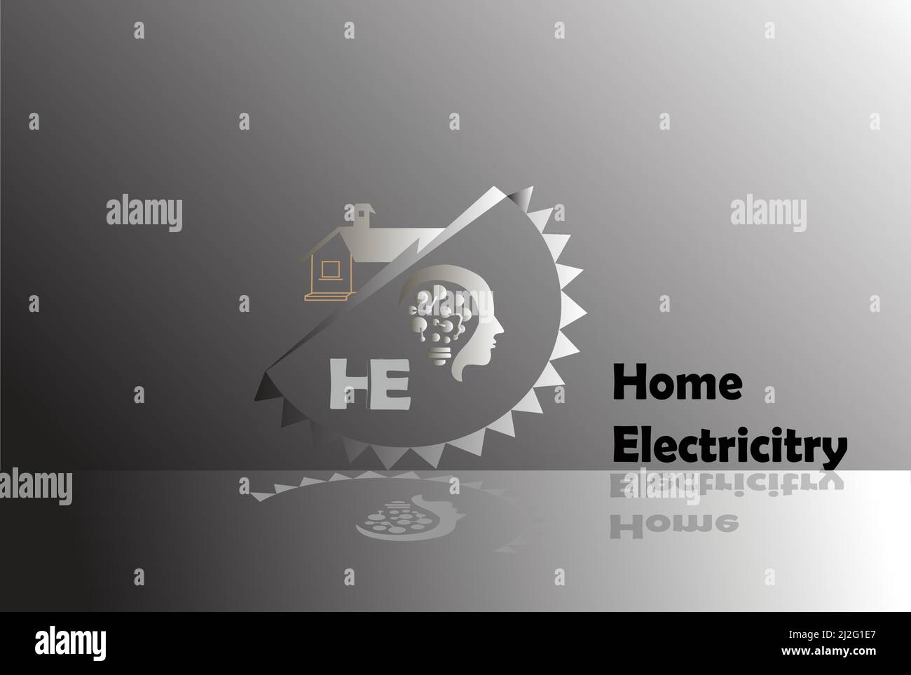 Logo du symbole électricité domestique Illustration de Vecteur
