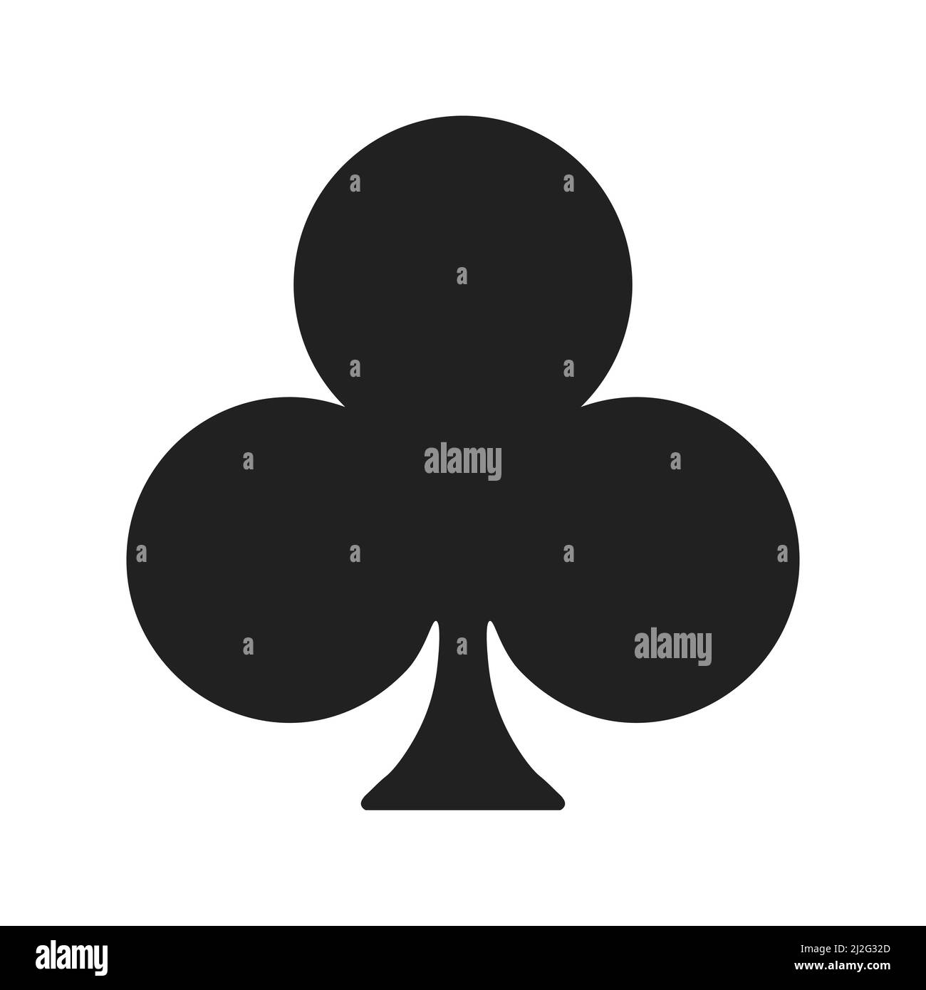 Symbole de costume de poker de club noir Illustration de Vecteur