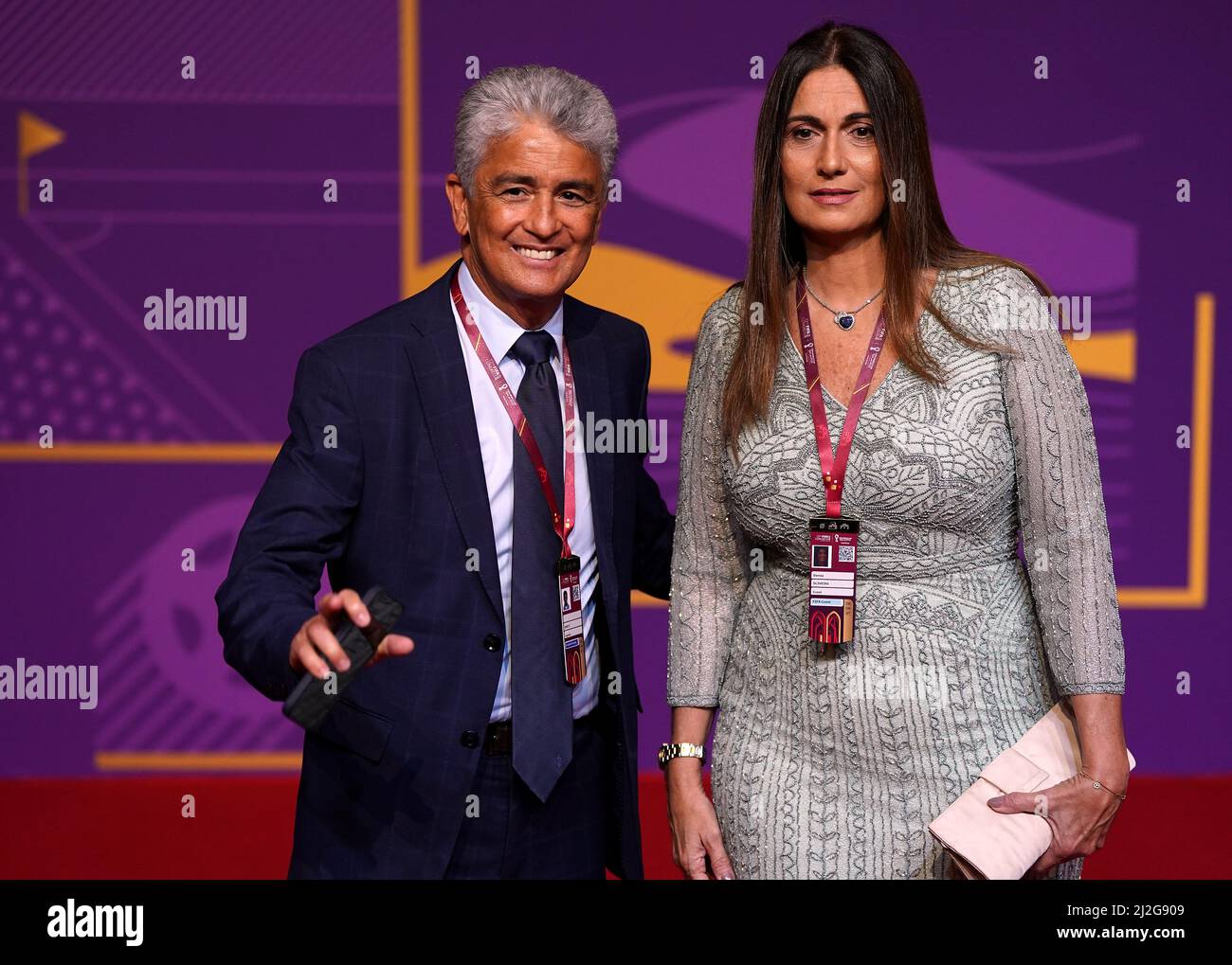 Bebeto lors de la coupe du monde de la FIFA, Qatar 2022, au Centre des expositions et des congrès de Doha, Doha. Date de la photo: Vendredi 1 avril 2022. Banque D'Images