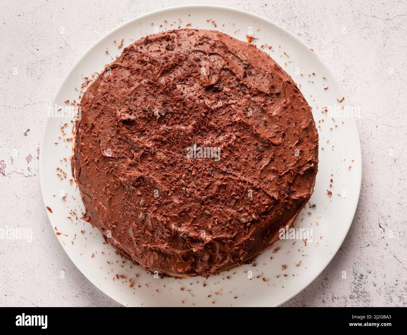 Date, chocolat et gâteau de patate douce par le dessus Banque D'Images
