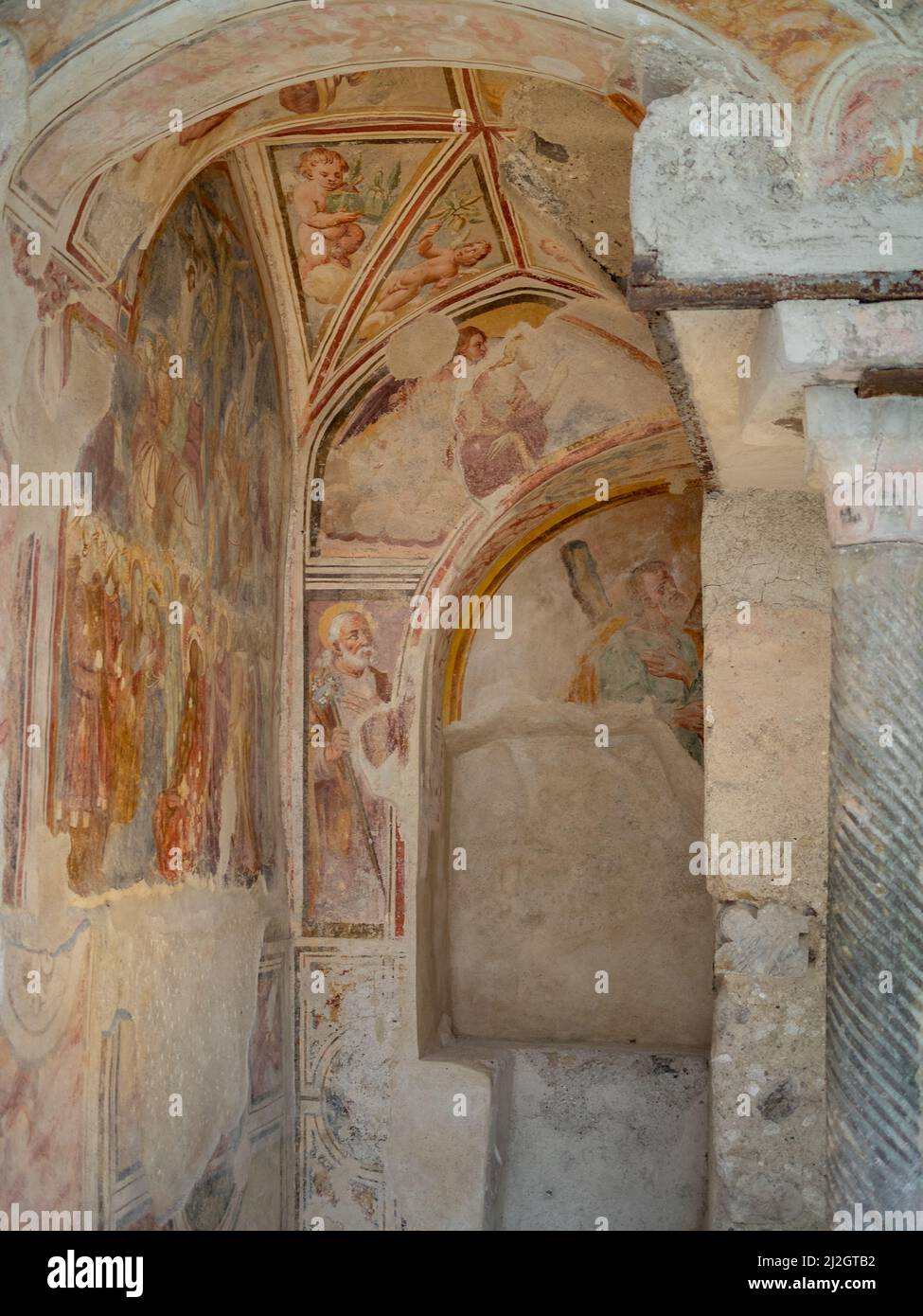Fresques de la Basilique du Crucifix, Amalfi Banque D'Images