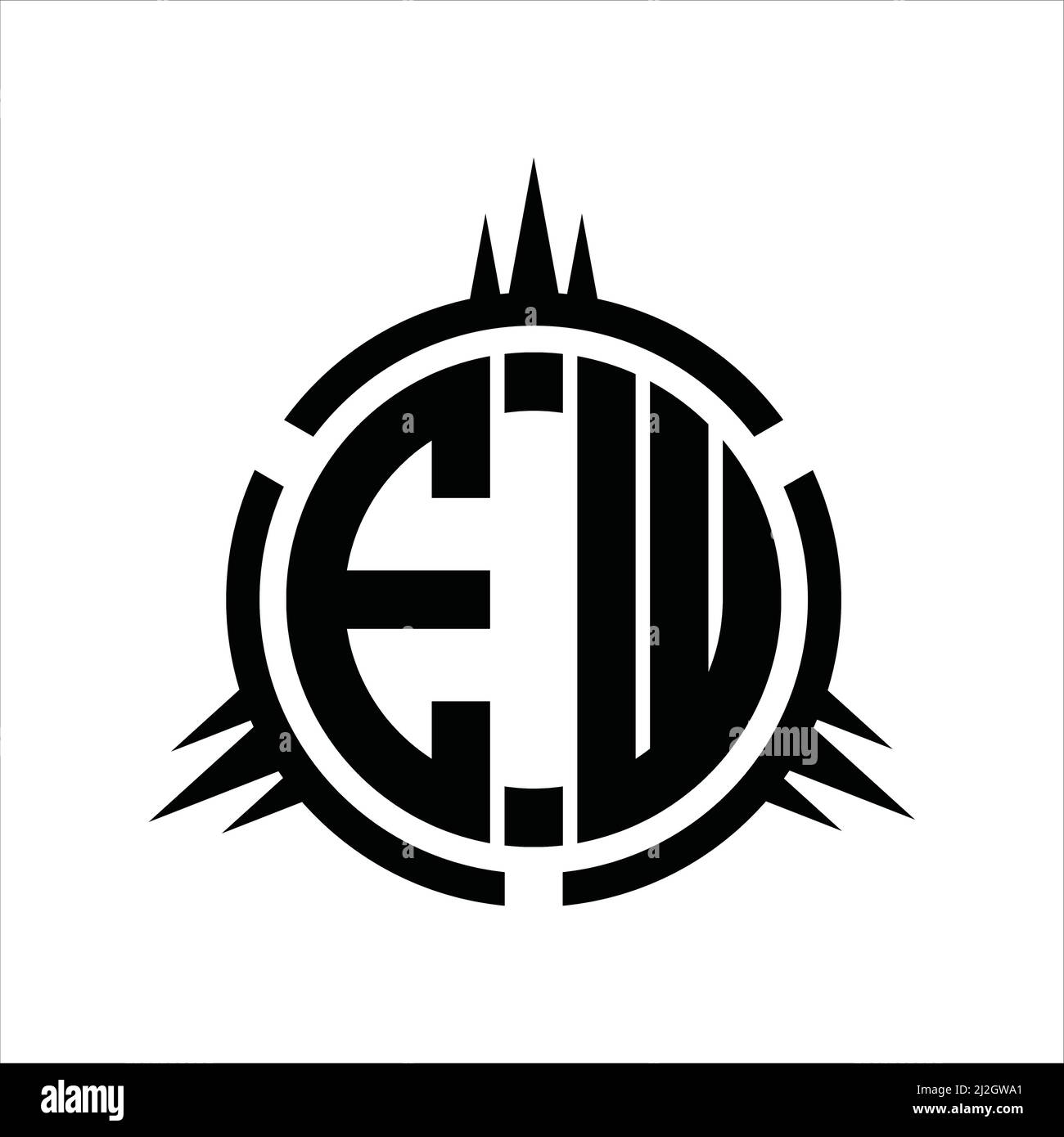 Logo EW monogramme isolé sur un modèle de conception d'élément de cercle Illustration de Vecteur
