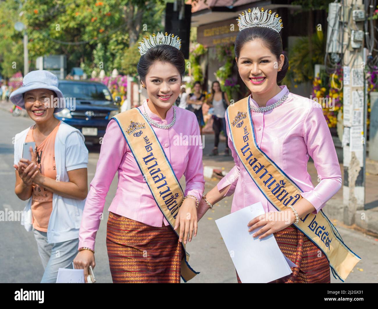 Le célèbre Festival des fleurs de Chiang Mai. Chiang Mai est une destination de voyage majeure dans le nord de la Thaïlande. Banque D'Images