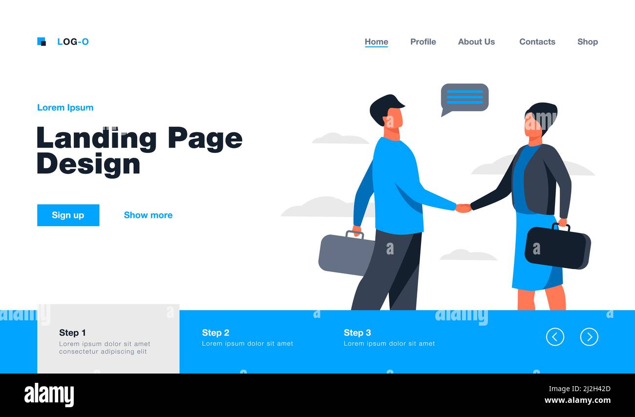 Les partenaires commerciaux saluent ou clôturant la transaction. Homme et femme qui secouent la main. Illustration vectorielle plate. Embauche, concept de coopération pour bannière, site Web Illustration de Vecteur