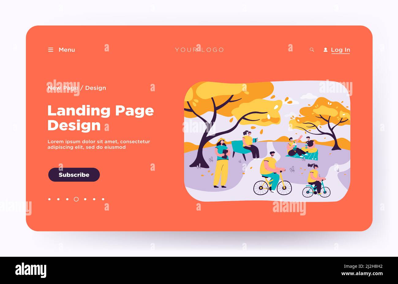 Personnes positives assis dans le parc de la ville avec des cerisiers isolés de vecteur plat. Personnages de dessins animés se détendant en plein air lors du festival hanami. Somme Illustration de Vecteur