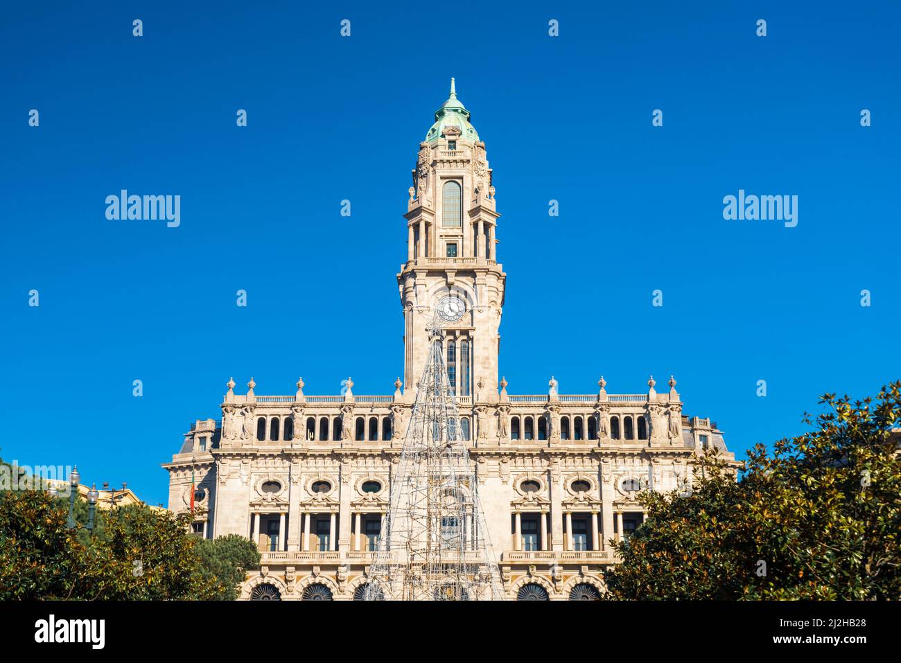 Portugal, Porto, extérieur de l'hôtel de ville Banque D'Images