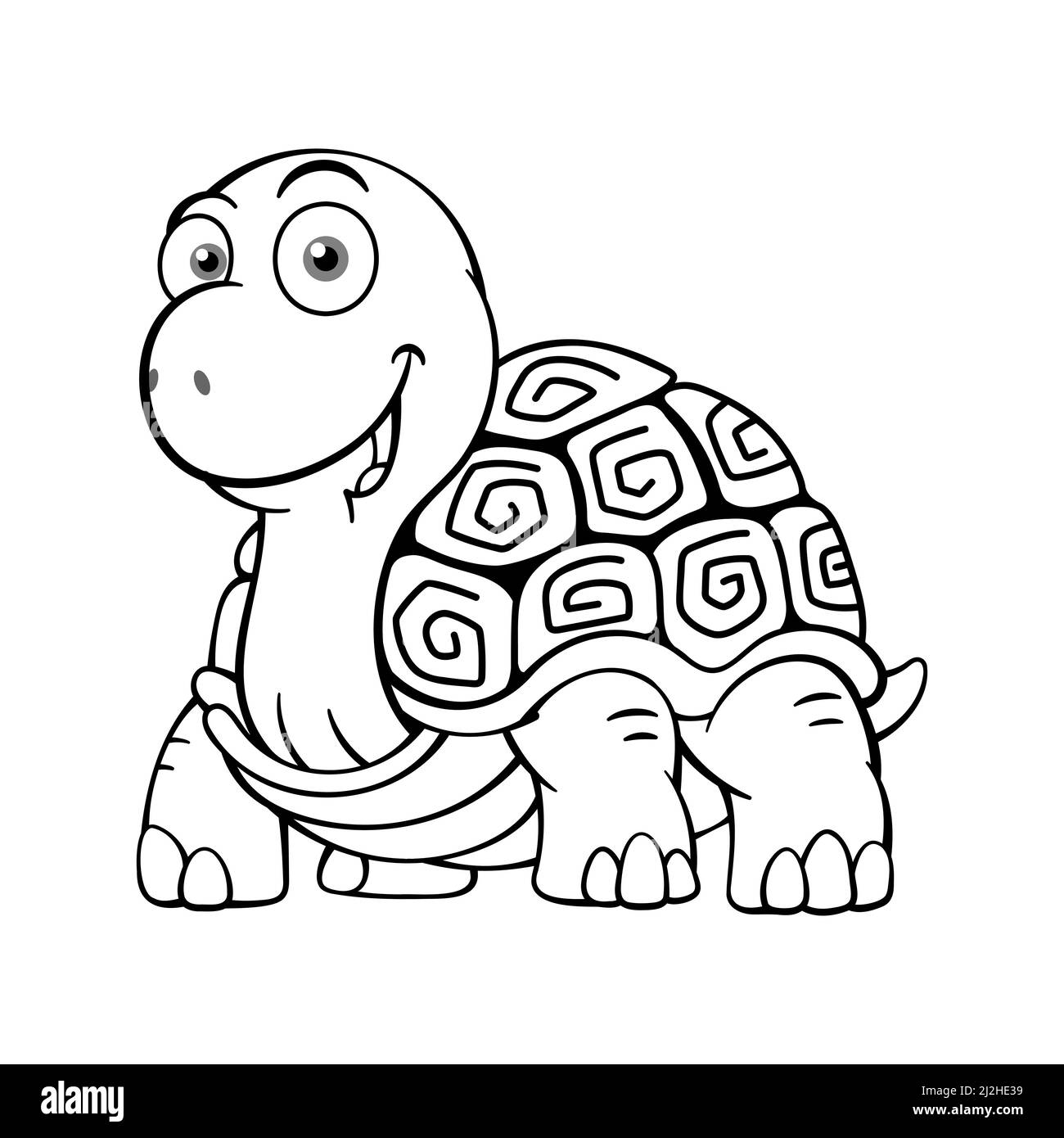 Joli dessin du personnage de dessin animé tortue Illustration de Vecteur