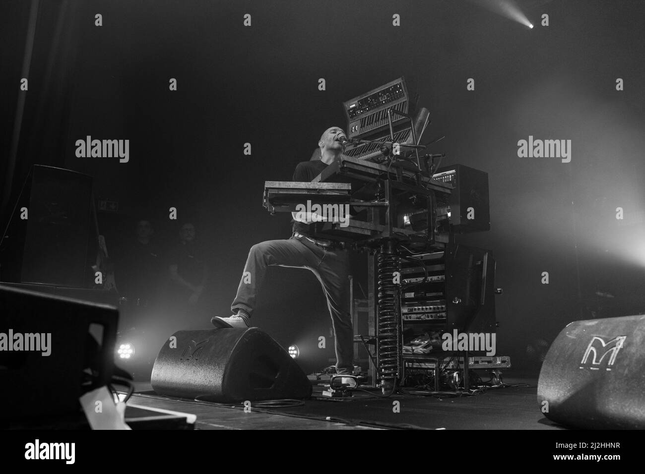 Le groupe italien Subsonica exécute en direct le premier concert de la tournée Microchip temporale tour à Turin après les restrictions de covid Banque D'Images