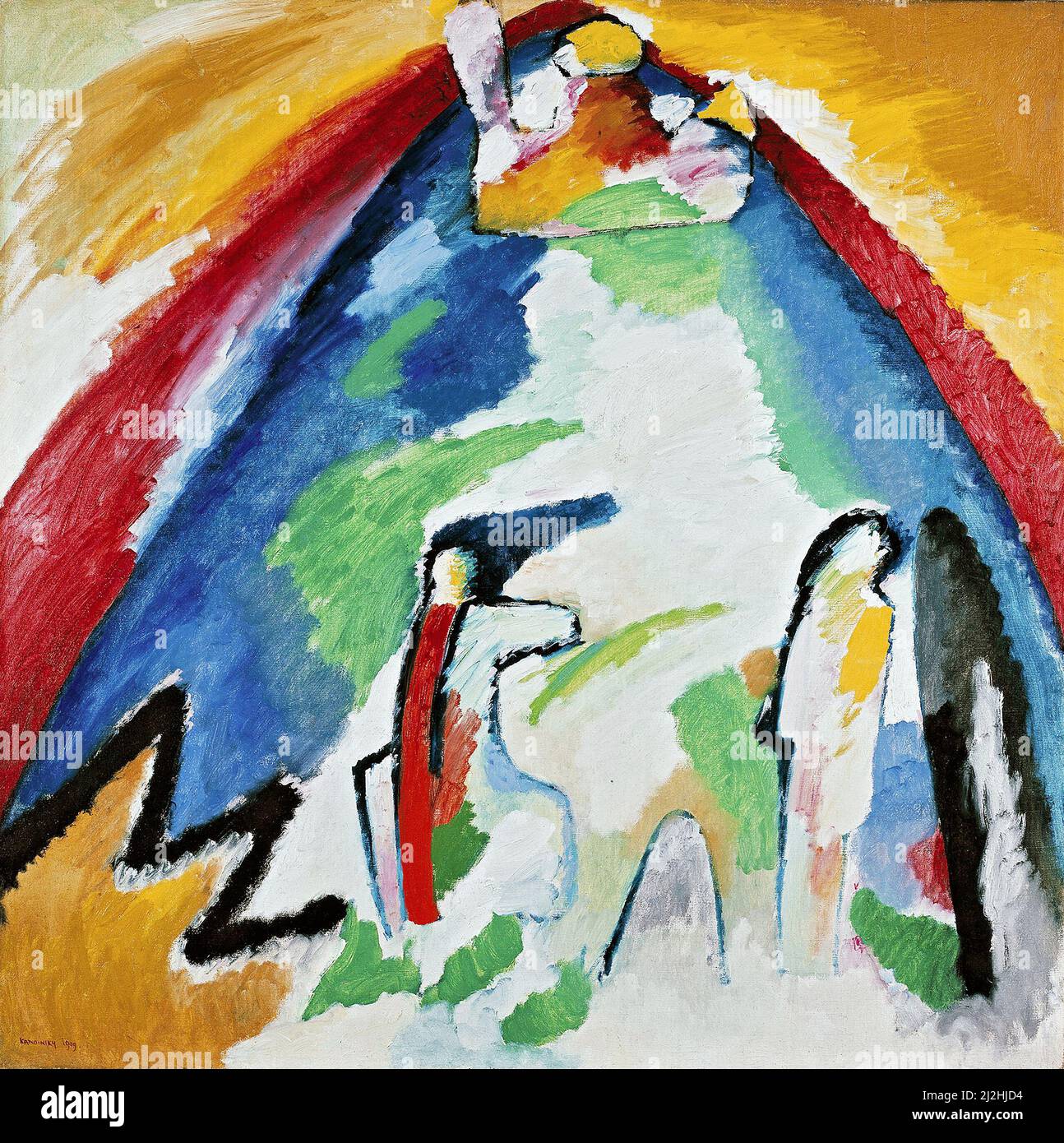Art vintage par Wassily Kandinsky - Berg (1909) Banque D'Images Art vintage par Wassily Kandinsky - Berg (1909) Banque D'Images