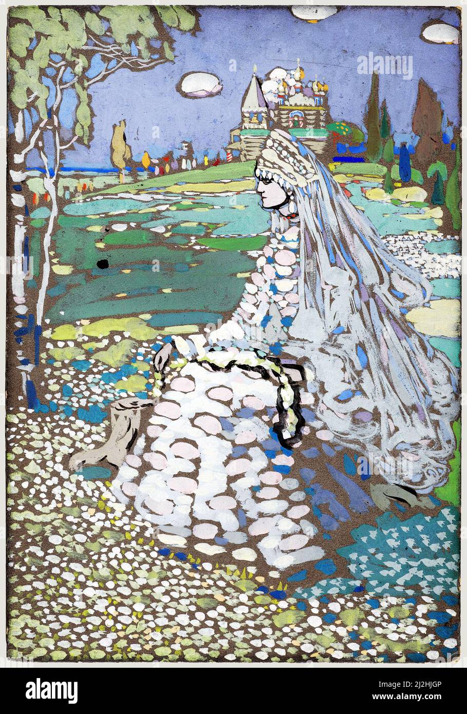 Art vintage par Wassily Kandinsky - la mariée (1903) Banque D'Images Art vintage par Wassily Kandinsky - la mariée (1903) Banque D'Images