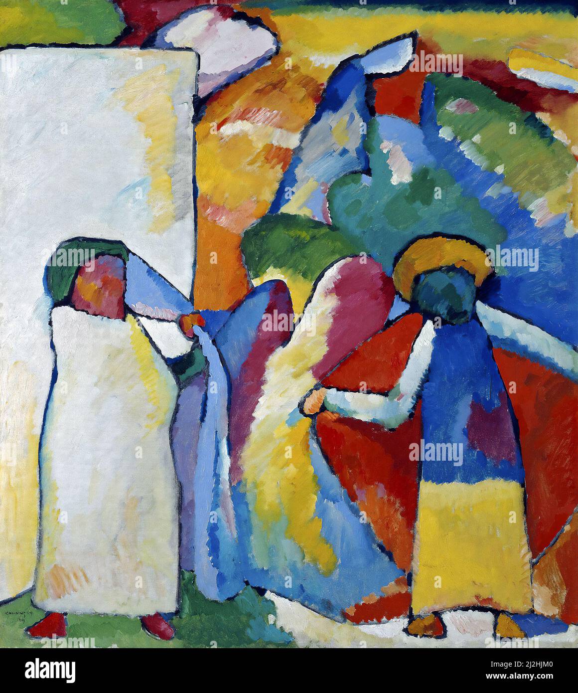 Art vintage par Wassily Kandinsky - improvisation 6 (Africain) (1909). Banque D'Images