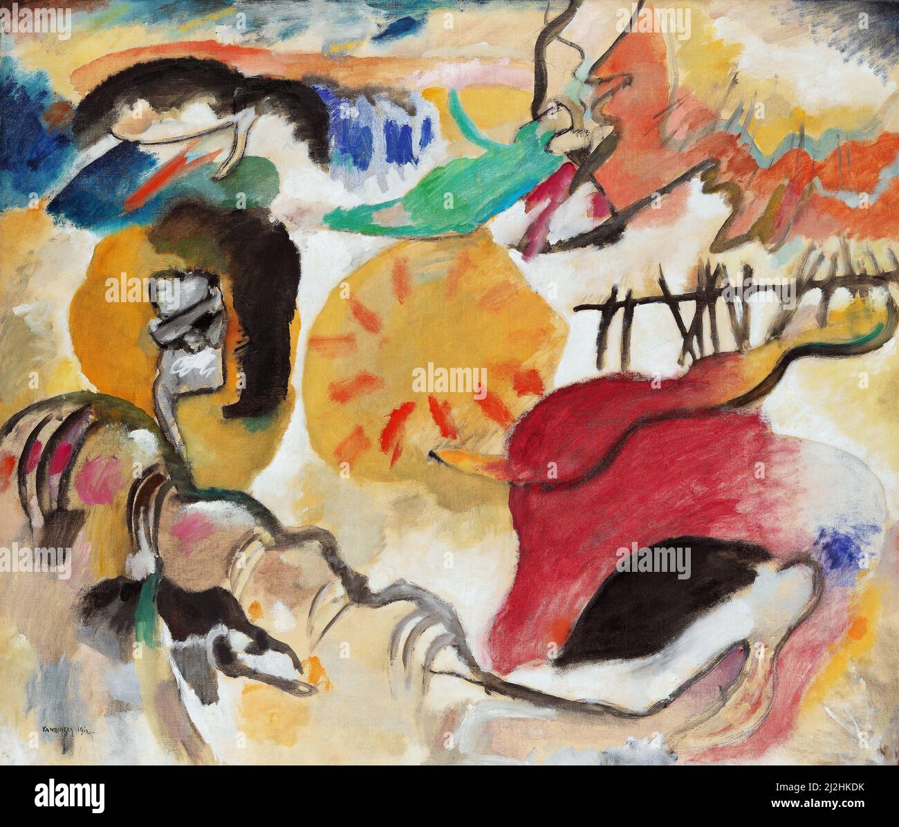 Peinture de Wassily Kandinsky, 1910s. Improvisation 27 (jardin de l'Amour II) 1912. Huile sur toile. Banque D'Images