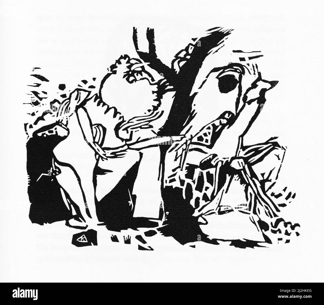 Peinture de Wassily Kandinsky, 1910s. Klange plate 21 (1913) - 'Klänge' (sons) Woodcut art Banque D'Images