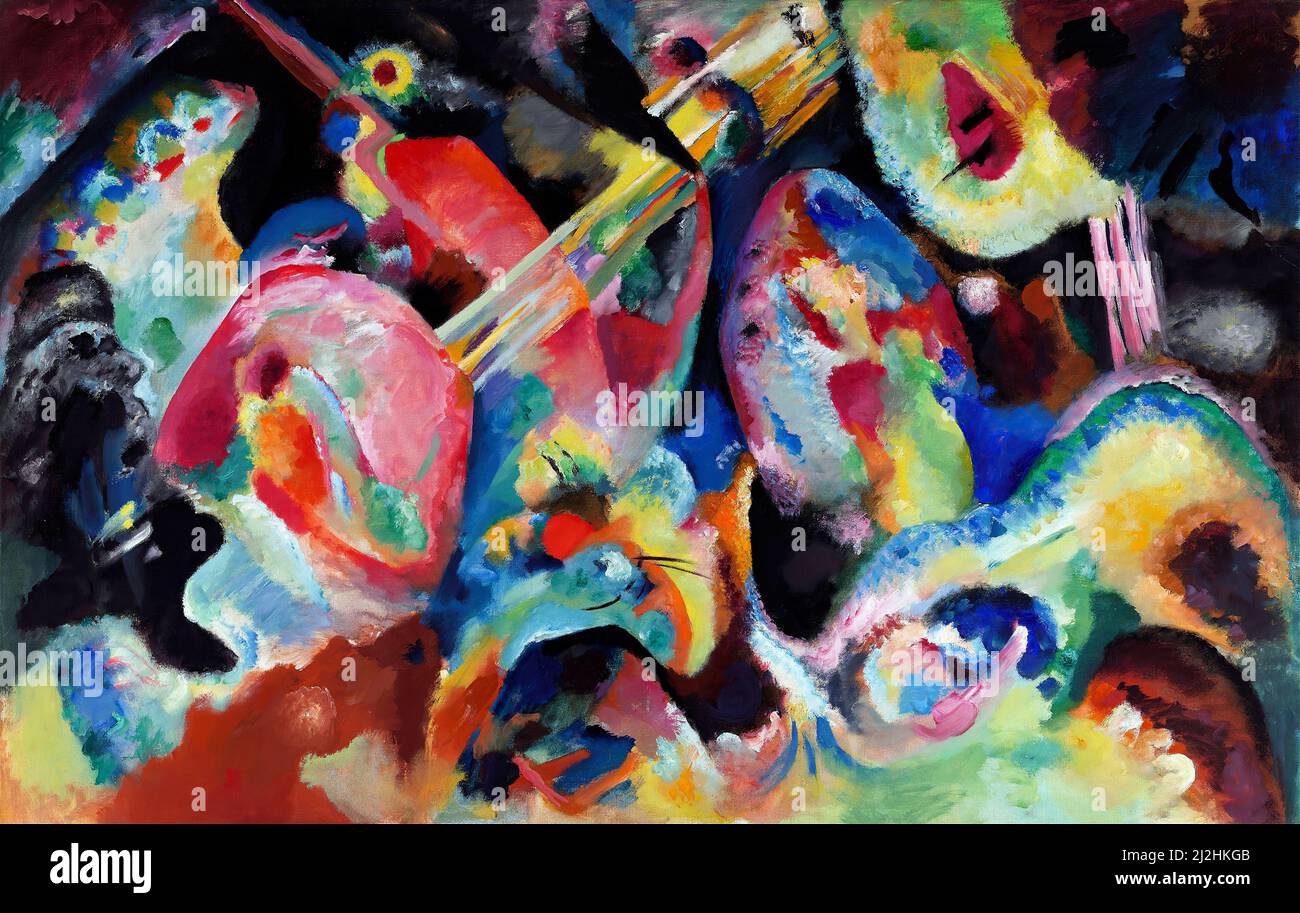 Peinture de Wassily Kandinsky, 1910s. Improvisation inondation (1914). Banque D'Images