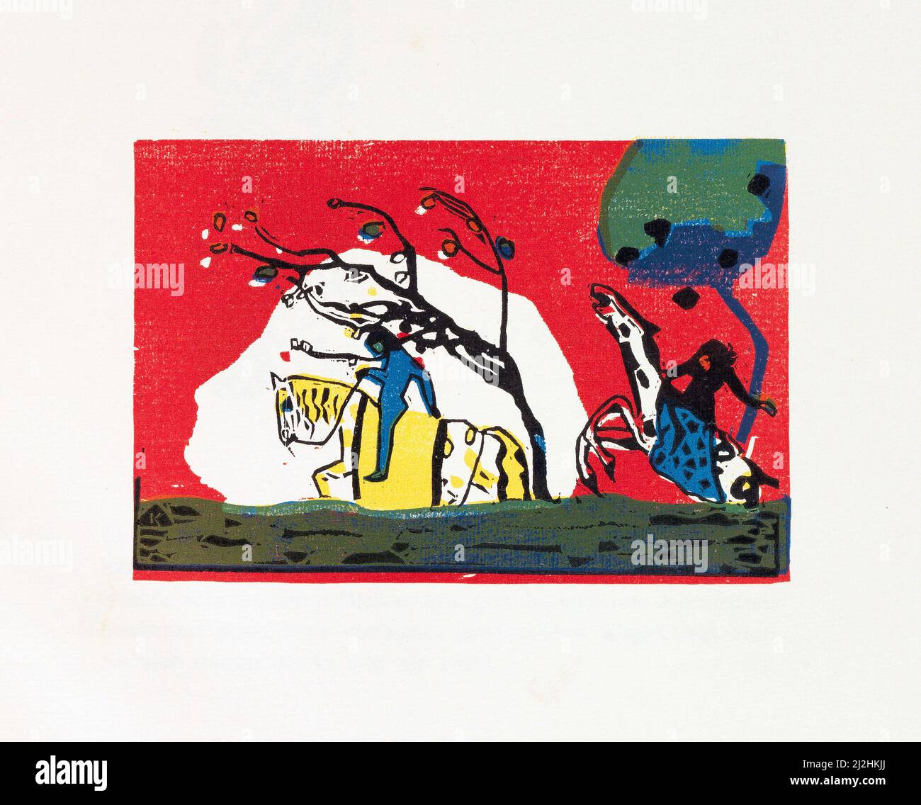 Peinture de Wassily Kandinsky, 1910s. Klange (1913) - 'Klänge' (sons) Woodcut art Banque D'Images