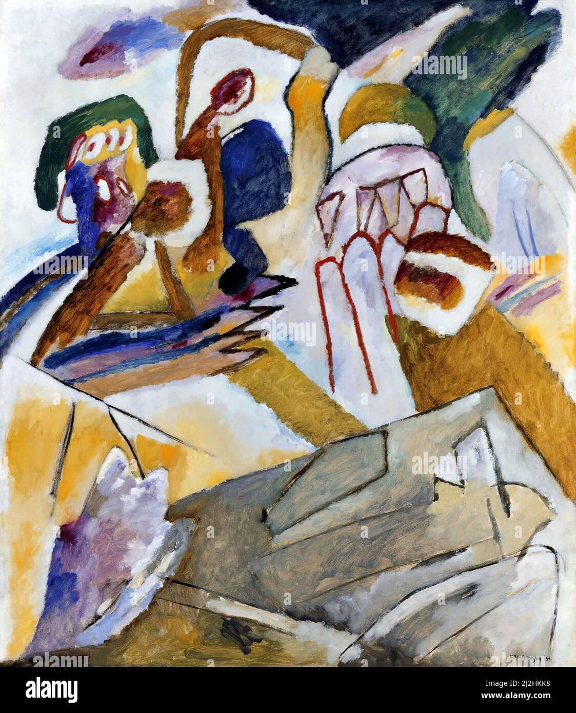 Peinture de Wassily Kandinsky, 1910s. Improvisation 18 (avec tombstone) (1911) Banque D'Images