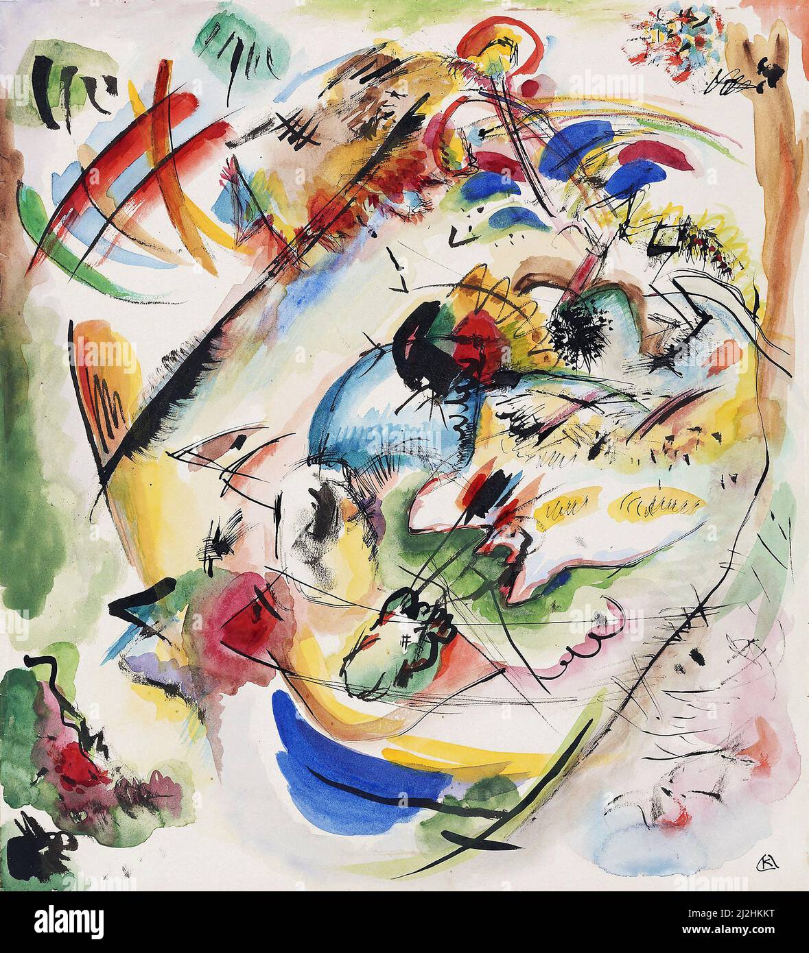 Peinture de Wassily Kandinsky, 1910s. Brouillon pour improvisation rêveuse (1913) Banque D'Images
