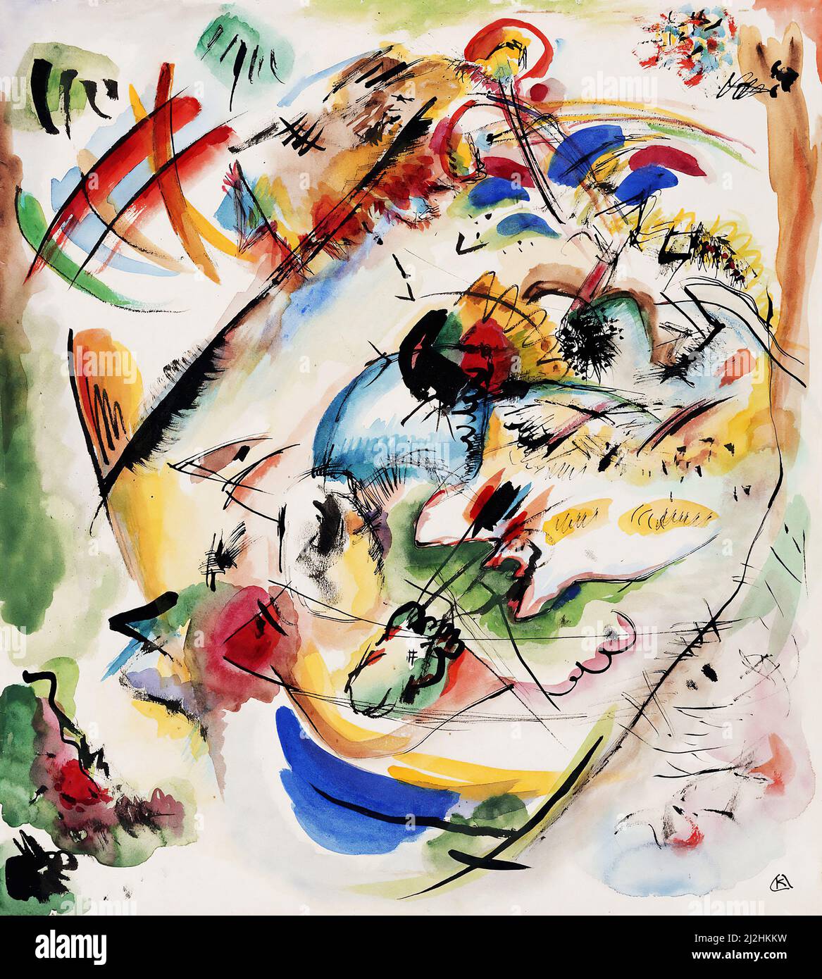 Peinture par Wassily Kandinsky, 1910s - projet pour Traumerische improvisation (1913) Banque D'Images