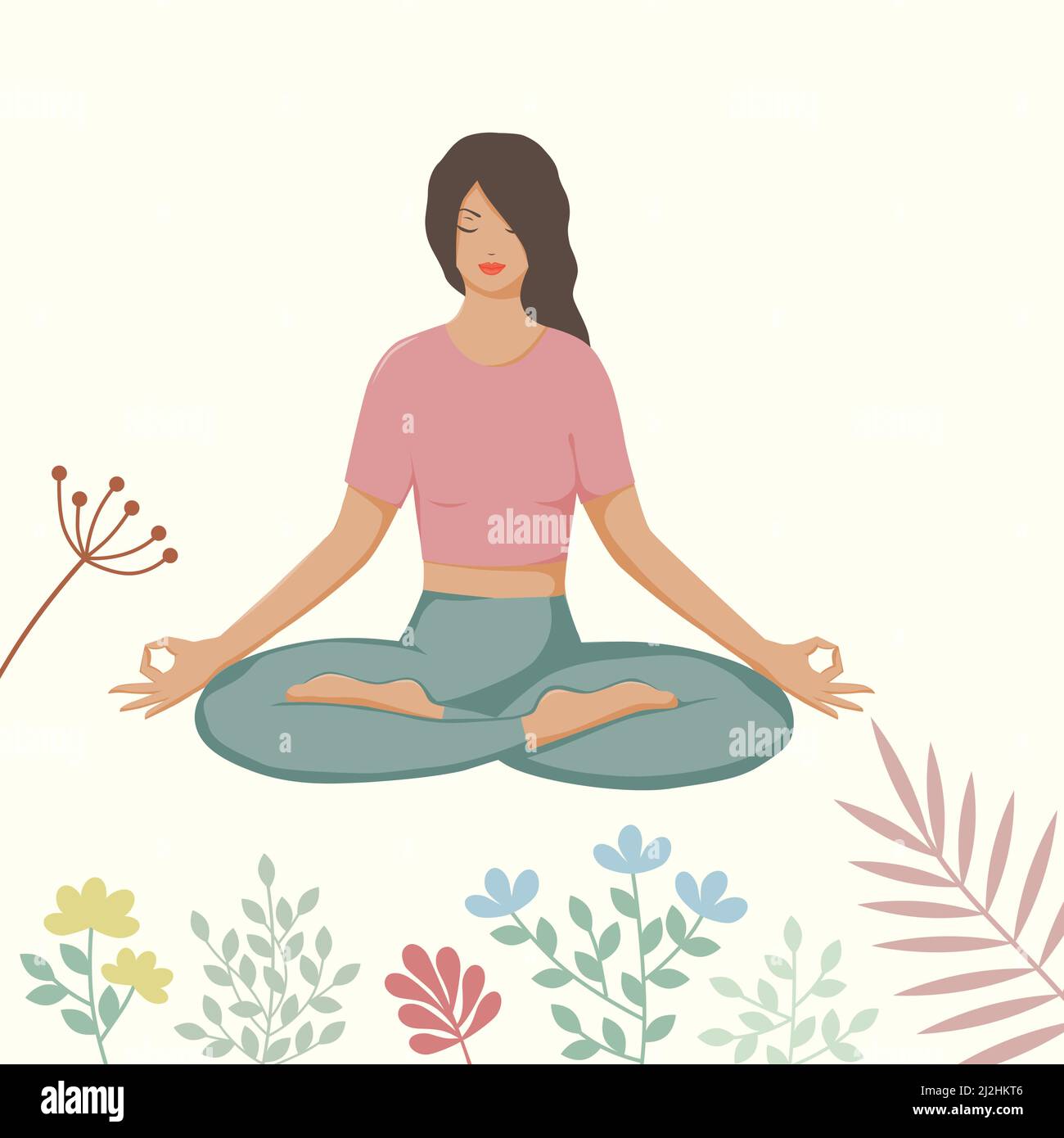 yoga sur la nature Illustration de Vecteur