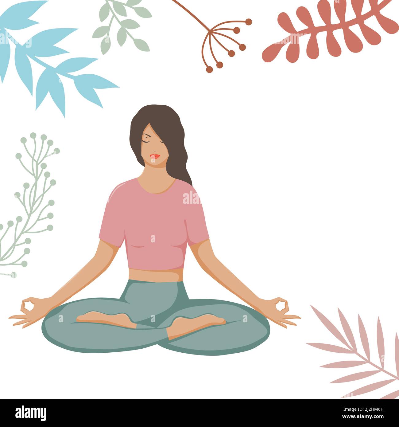 yoga sur la nature Illustration de Vecteur